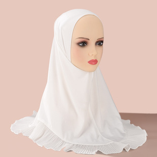 Cross-border Middle East single-layer flounces women's solid color crystal hemp turban comfortable turban women's in stock wholesale