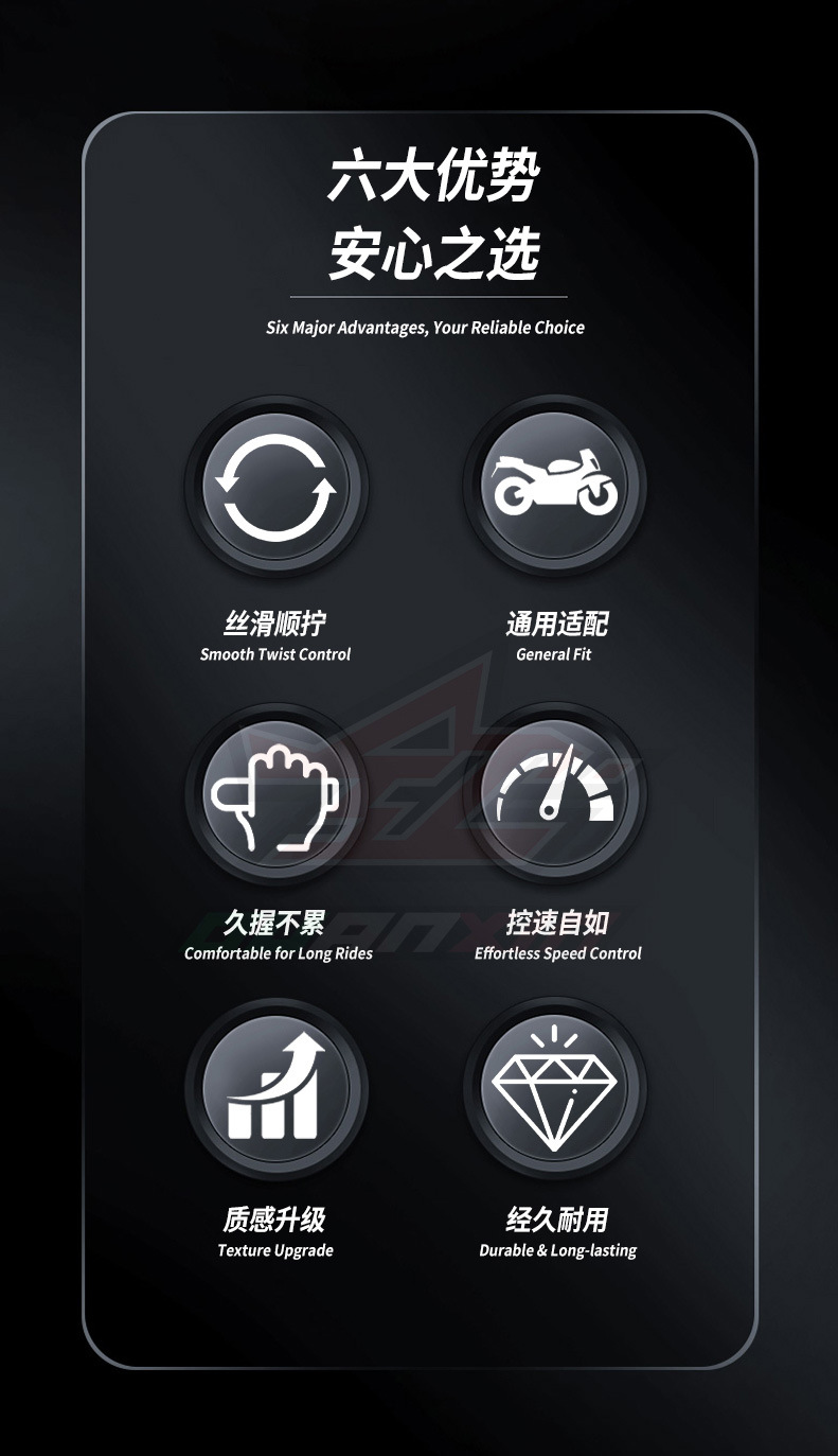 Suitable for Motorcycle Universal Throttle Modification Parts, Large-Displacement Throttle Domino Handlebar Dual-Line Throttle Mount