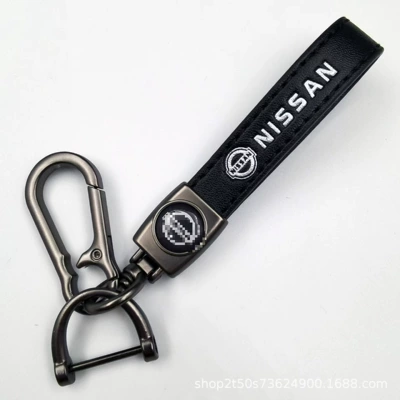 Logo Leather Keychain Pendant | Other Automotive Exterior Supplies - daily-production-matt-gunmetal-lambskin-hanging-clock