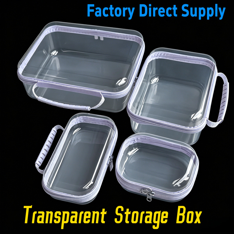Cross-Border Transparent Pet Storage Bag for Stationery, Toys, Household Items, and Daily Use; Portable Toiletry Bag
