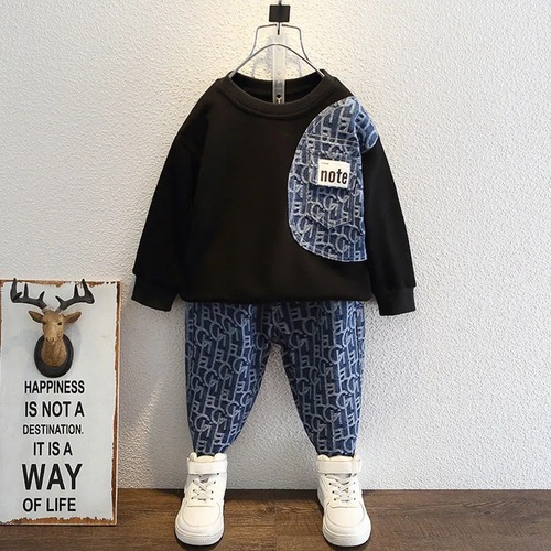 Children's clothing, spring and autumn boys' suits, autumn clothing for small and medium-sized children, long-sleeved sweatshirts, casual pants, fashionable sportswear two-piece sets