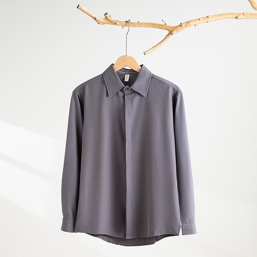 Men's Spring and Summer Shirt 2024 New Trend Brand Affordable Loose Long-Sleeve Shirt Outerwear Ice Silk Drape Fabric Clothing