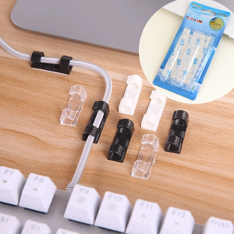 Самоклеящийся органайзер для проводов, фиксированный зажим, зажим для кабеля, органайзер для сетевого кабеля, фиксированный зажим для кабеля передачи данных, 20 шт.