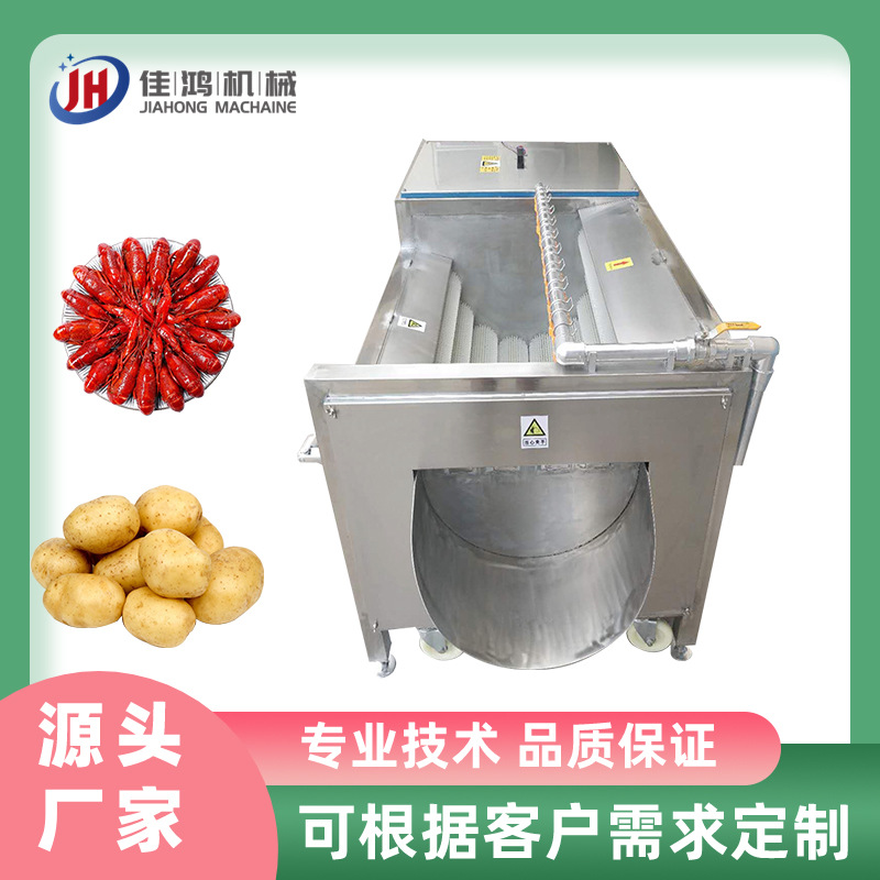 全自动毛刷清洗机 红薯花生去泥机小龙虾清洗机 毛辊去皮机 佳鸿