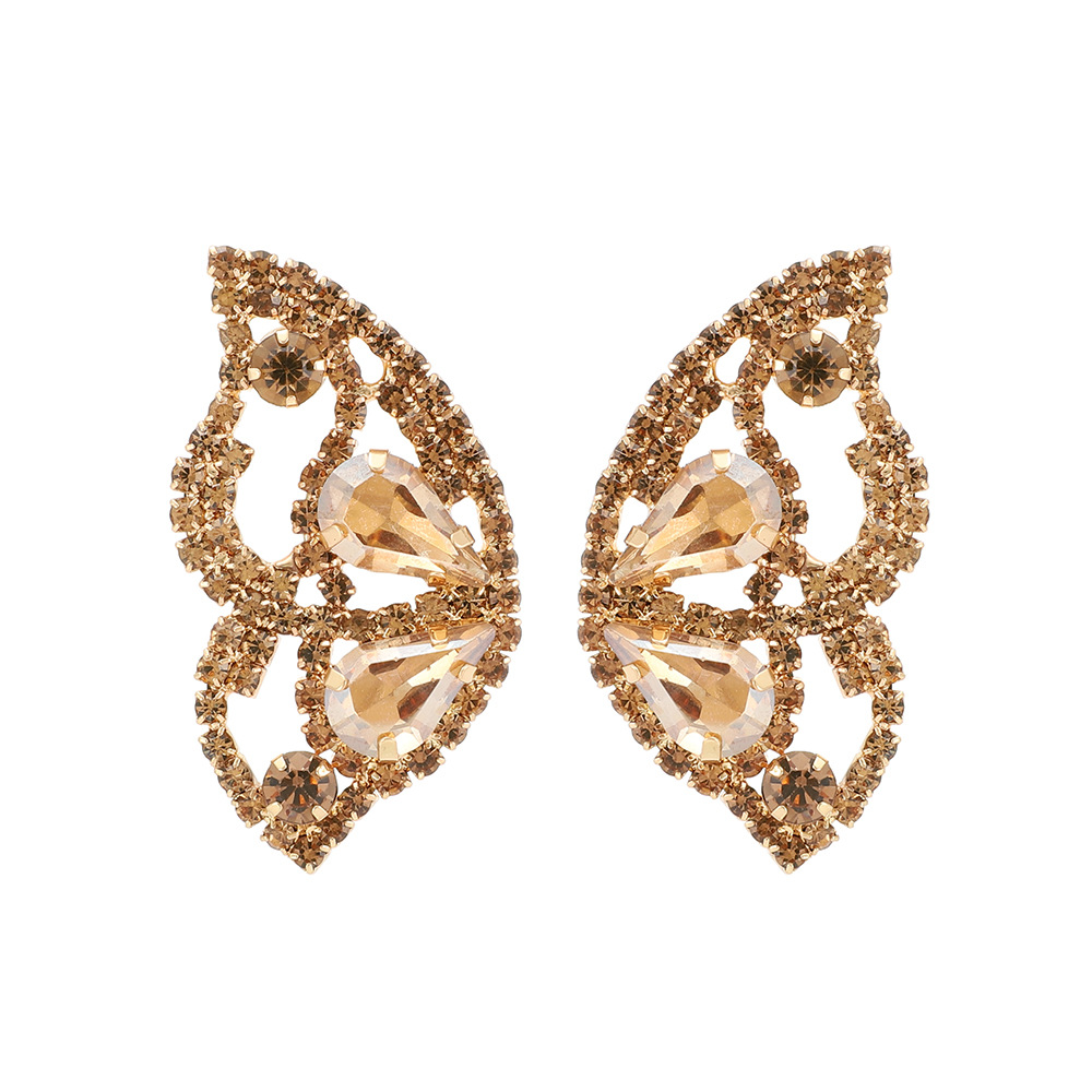 Butterfly Pattern Women'S Gender 1 Pair Simple Style Butterfly Glass Women's Ear Studs