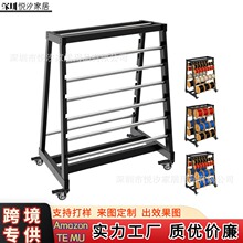 跨境金属重型电线卷盘架带轮子移动线缆收纳架可调节轴架厂家直销