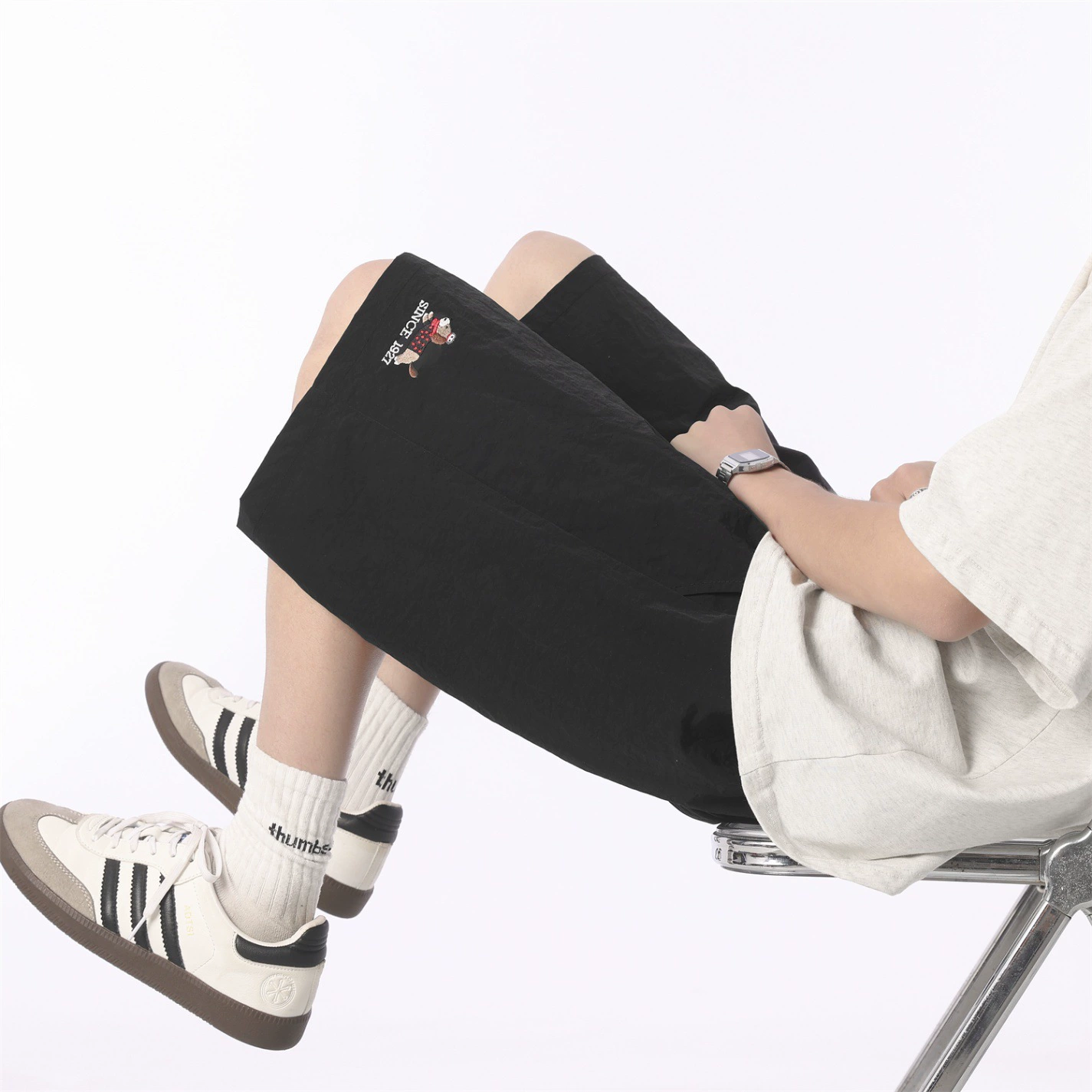 2025 летние популярные шорты с вышивкой таксы допамина, пляжные брюки, свободные повседневные брюки, спортивные шорты, мужские летние