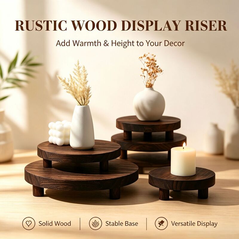 In-Stock Solid Wood Round Succulent Plant Pot Base, Wooden Bathroom Vanity Tray, Desktop Cake Stand Decoration In-Stock Solid Wood Round Succulent Plant Pot Base, Wooden Bathroom Vanity Tray, Desktop Cake Stand Decoration