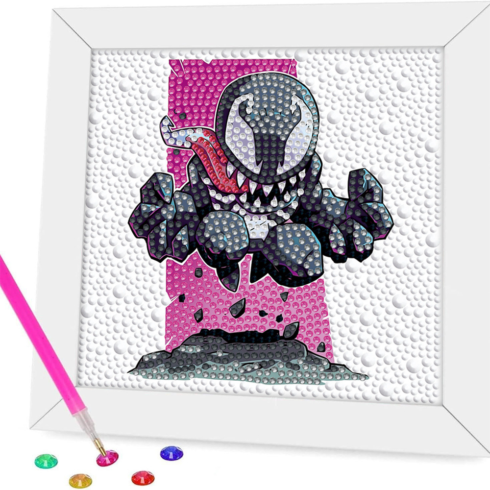 Pintura de diamantes enmarcada hecha a mano, superventas transfronteriza, de dibujos animados infantiles de la princesa Elsa, linda pintura de pegatinas de diamantes DIY