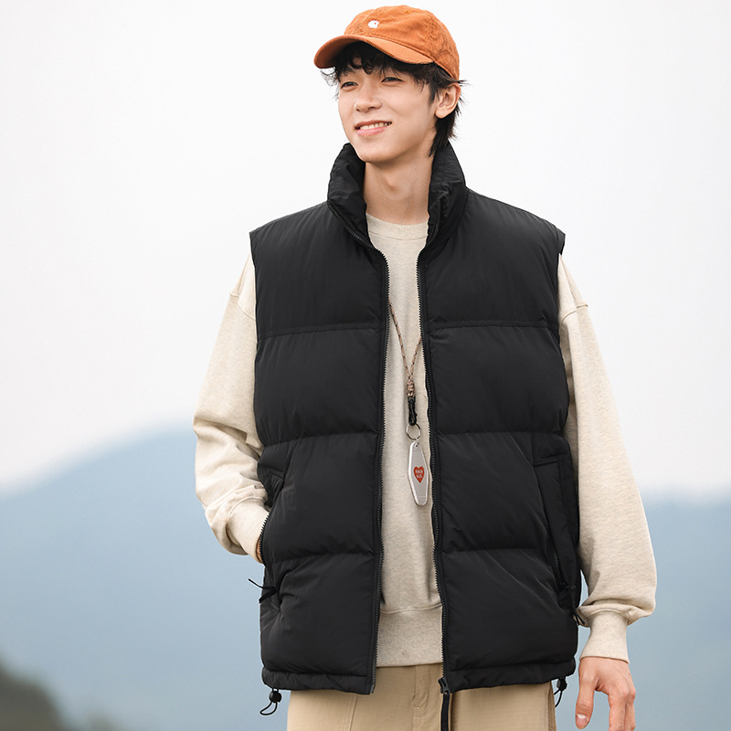 2023 Chaleco de otoño e invierno abrigo de pan de pareja sin mangas ligero cálido abrigo de algodón acolchado para hombres y mujeres chaleco grueso abrigo
