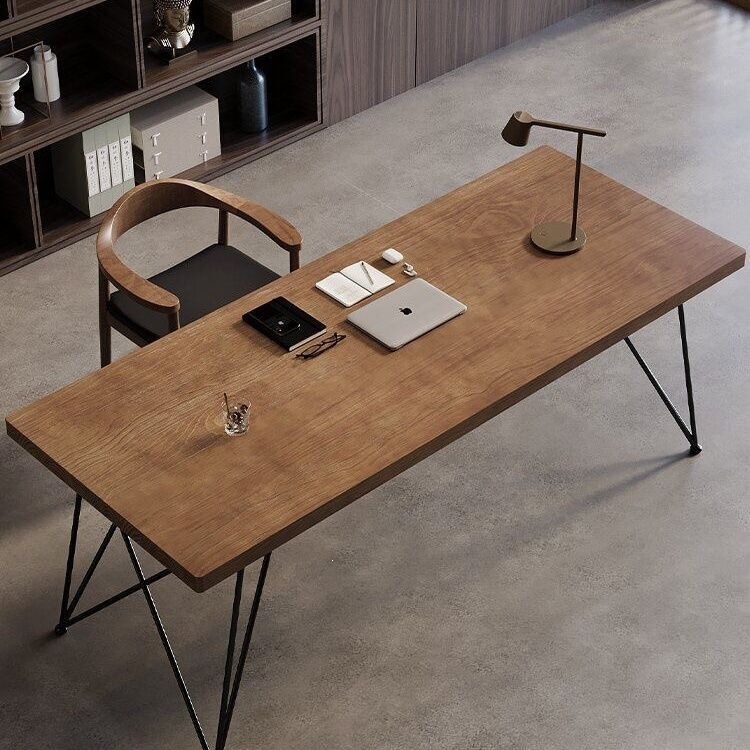Nordic Desktop Computer Desk for Home Use, Simple Office Desk, Long Work Table, Bedroom Study Desk, Solid Wood Large Board Table Nordic Desktop Computer Desk for Home Use, Simple Office Desk, Long Work Table, Bedroom Study Desk, Solid Wood Large Board Table