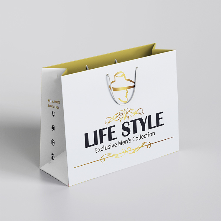 可回收生物降解欧洲购物服装袋包装豪华礼品纸袋，带您自己的标志