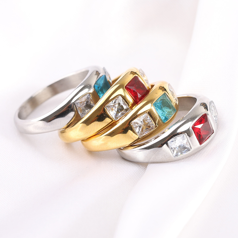 universal ring with zircon stainless steel