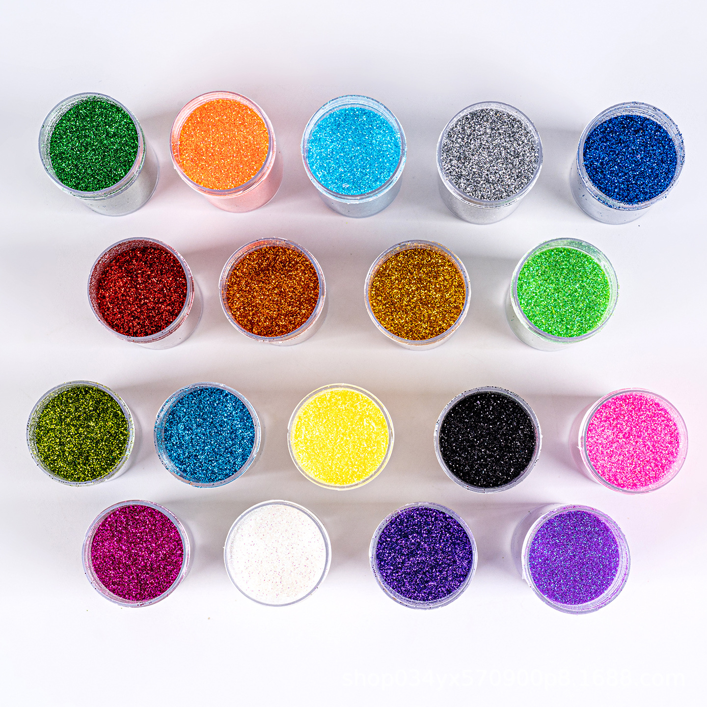 18 agujeros almohadilla interna 10g en polvo de cebolla dorada DIY manicura maquillaje slime polvo flash goteo caucho botella de oro y plata