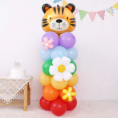 十岁生日气球立柱布置一周岁宝宝宴派对场景路引气球装饰用品批发|ru