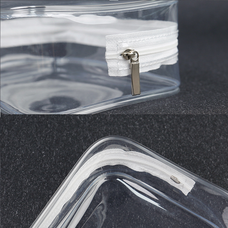 Bolsa de cosméticos portátil de gran capacidad para acampar al aire libre húmedo y seco bolsa de almacenamiento de separación transparente bolsa de lavado de PVC impermeable