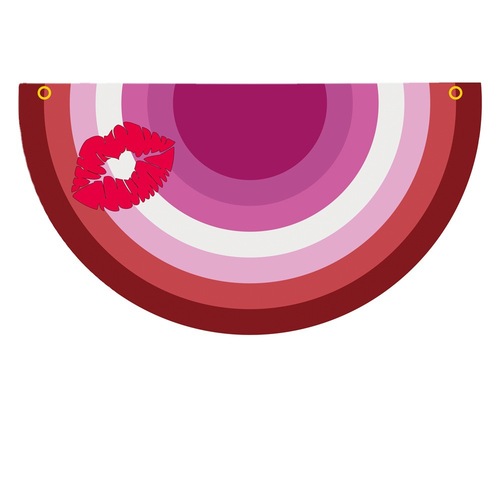 Cross-border new creative rainbow flag fan-shaped holiday flag flag hanging 45*90cm semi-circular outdoor decoration flag wholesale