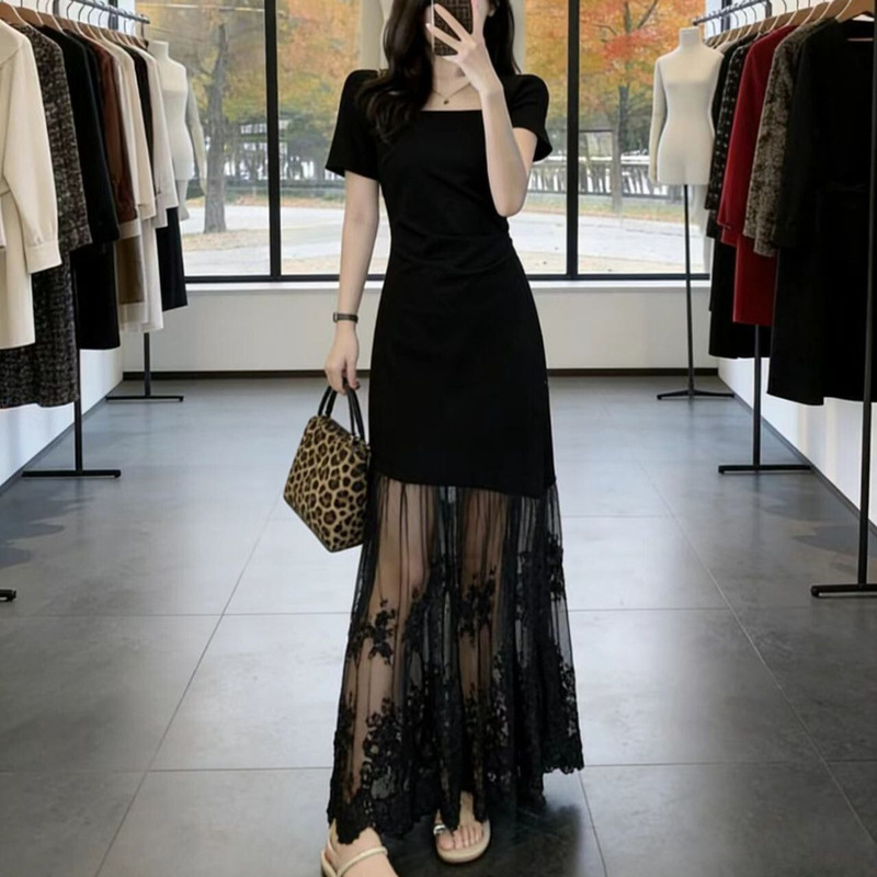 Plus Size 150kg Unique and Stunning French-Style Dress for Women, New Summer Model, Trendy Long Dress This Year Plus Size 150kg Unique and Stunning French-Style Dress for Women, New Summer Model, Trendy Long Dress This Year