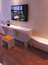 快捷酒店宾馆旅馆出租屋客房连体简易电脑桌电视柜写字台一体桌子