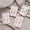 Metal golden earrings, suitable for import, Korean style