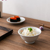 Japan imported lace peony ceramic dessert bowl, rice bowl, rice bowl trumpet steamed egg bowl home dishes set