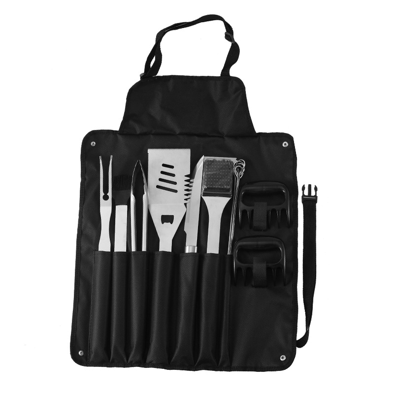 Bolsa de falda transfronteriza para hornear conjunto 15 piezas traje de exportación de comercio exterior herramienta de barbacoa combinación bolsa de tela al aire libre herramienta de barbacoa