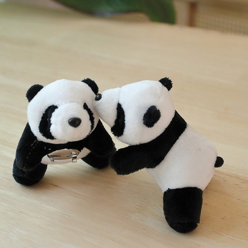 Cute black and white panda plush toy panda snap ring wrist lying panda magic ruler bracelet children's small gift