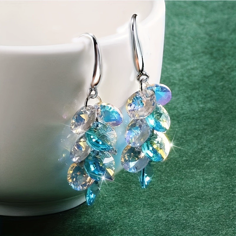Серебряная игла, фиолетовые серьги с кисточками, образец 925 шт., стиль светлого люкса, оптом