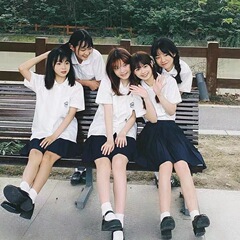 台湾附中正規校服女子高校学院風学生服白シャツjk制服セット夏卒業シーズン