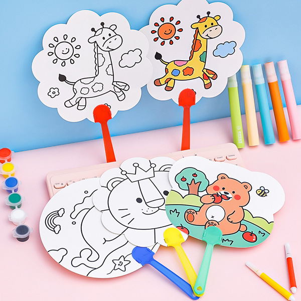 Cartoon children's round fan for students for kindergarten