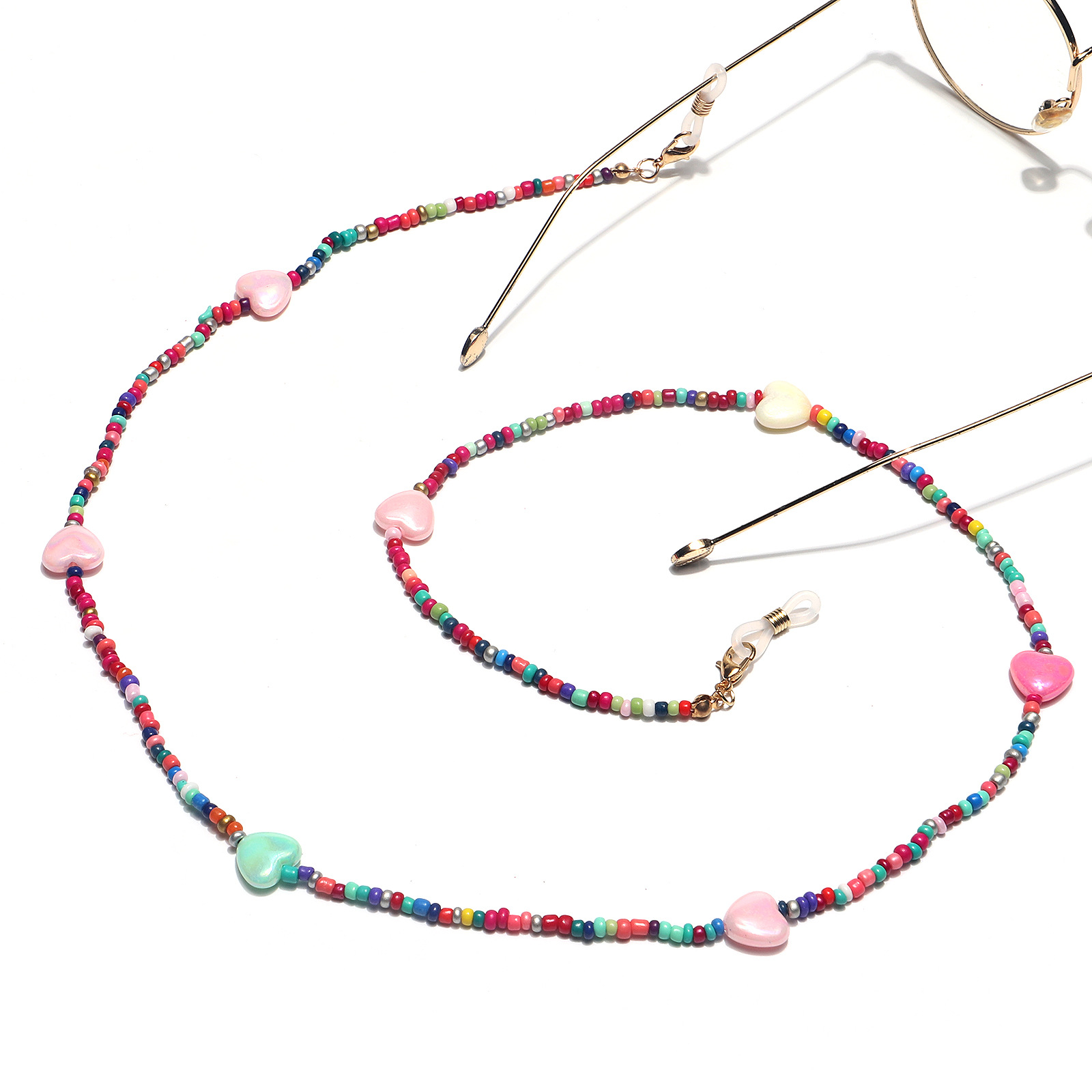 15g Weight Metal Material Fashion Contrast Color Miyuki Beads Butterfly Heart Star Glasses Mask Chain Wholesale Nihaojewelry 5