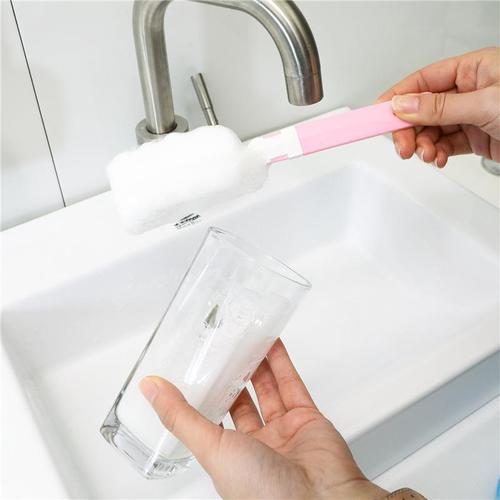 Baby bottle washing brush, long handle sponge brush, rotating without dead ends, baby bottle brush, cup washing cup artifact, cup washing brush