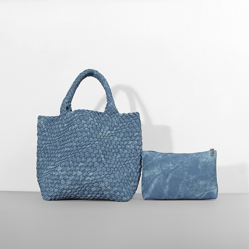 Bolso de cubo de cuero suave, bolso de tote tejido, bolso grande europeo y americano, bolso transfronterizo de comercio exterior de Amazon, bolso de canasta de verduras