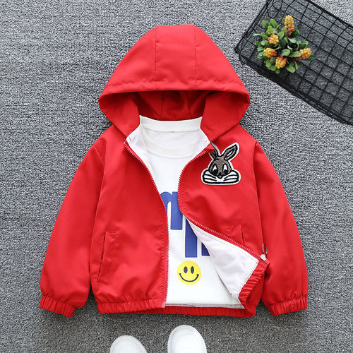 Girls Spring and Autumn Hooded Jacket 2024 New Children's Spring Clothes Little Boys Style Windbreaker Jackets Trendy Tops Korean Version