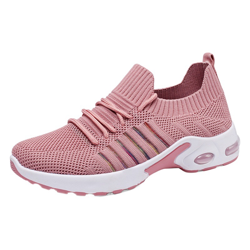 Zapatos deportivos casuales nuevos de primavera y otoño para mujer, zapatillas de correr de malla tejida, zapatos de mujer modernos y versátiles, transpirables y ligeros
