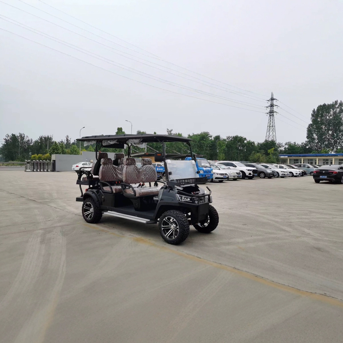 4座6座高尔夫球车外贸出口球场景区旅游机场摆渡接驳车电动观光车