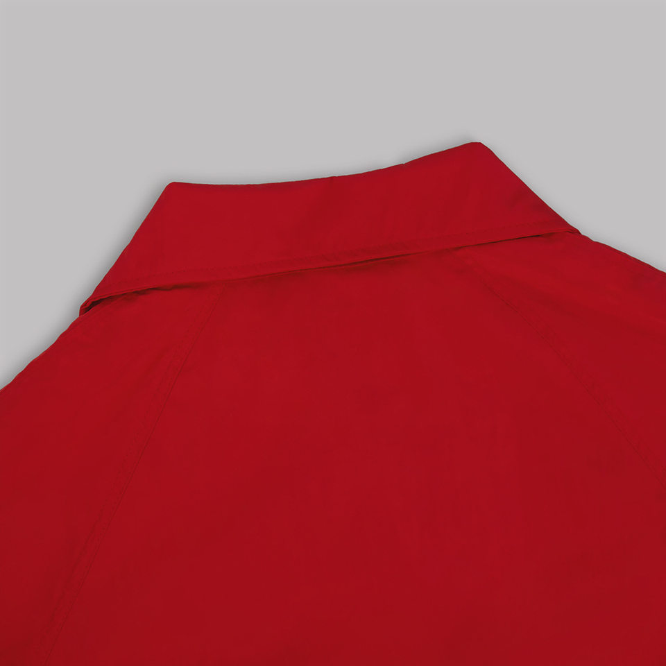Áo khoác măng tô nữ dáng ngắn cổ đứng khóa kéo phong cách Âu Mỹ — Chất liệu: 55% Polyester, 45% Nylon, Có đủ size, trọng lượng: 320g, màu đỏ chi tiết 14
