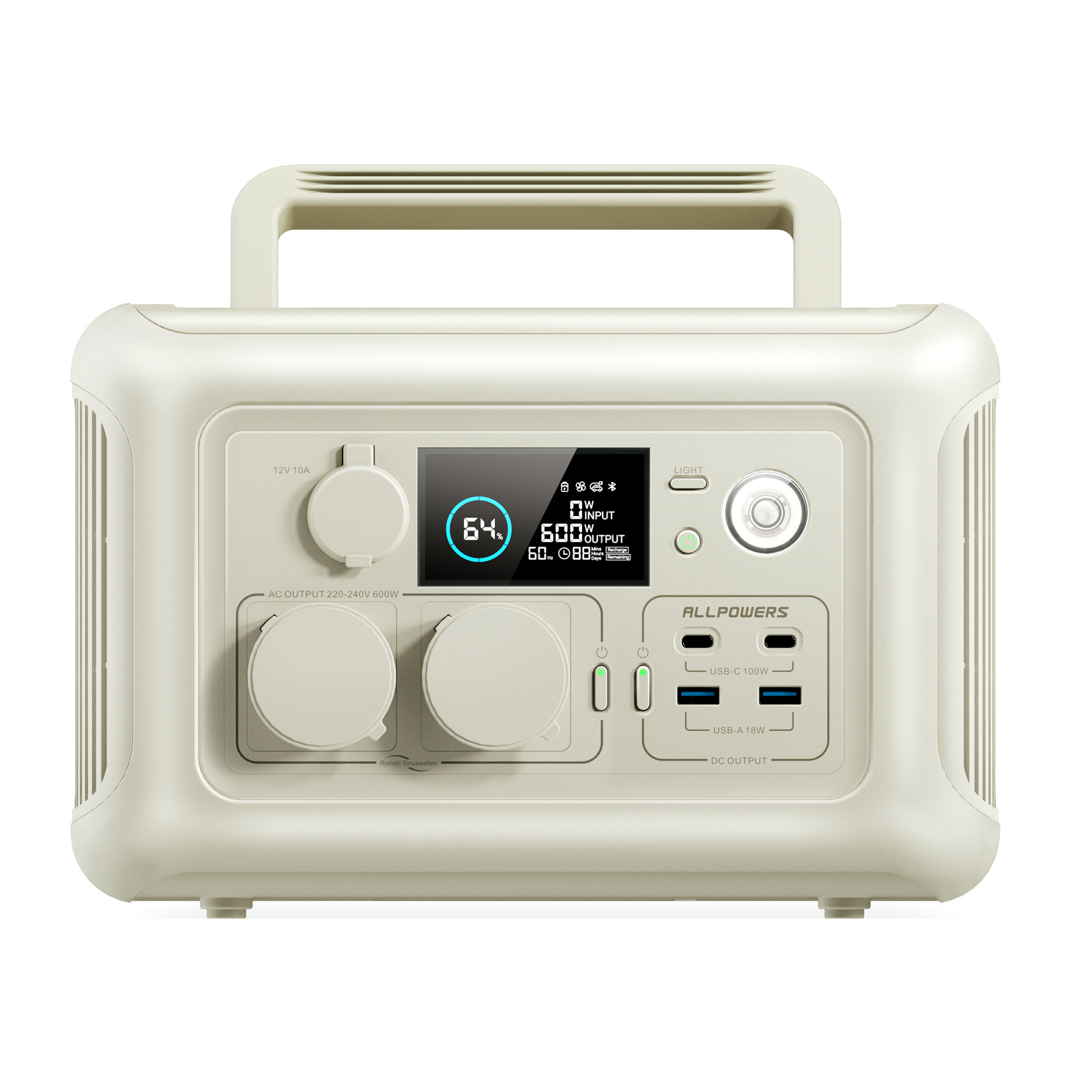 ALLPOWERS banco de energía de alta potencia para coche UPS fuente de alimentación de almacenamiento de energía 600W fuente de alimentación móvil R600
