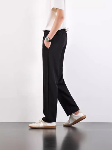 Spring and Summer New High-Quality Lightweight Business Casual Trousers with Elastic Design Sense, Niche Oversize Style