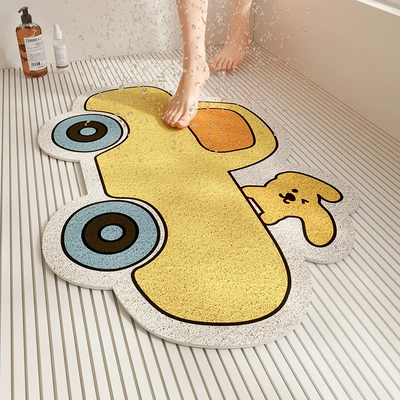 Avtomobil döşəmə paspasları | Draining Silk Loop Foot - bathroom-silk-ring-yellow-car-4060cm