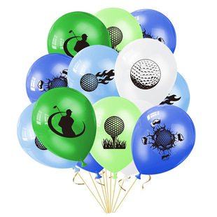 golf theme party props golf Sports Ball decoration supplies 12 inch latex balloon set