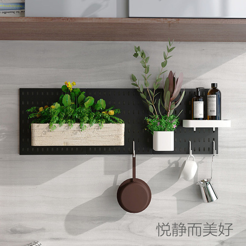 WI25 punch-free hole board storage rack kitchen wall hanging hook wall shelf bathroom balcony mini bookshelf collection