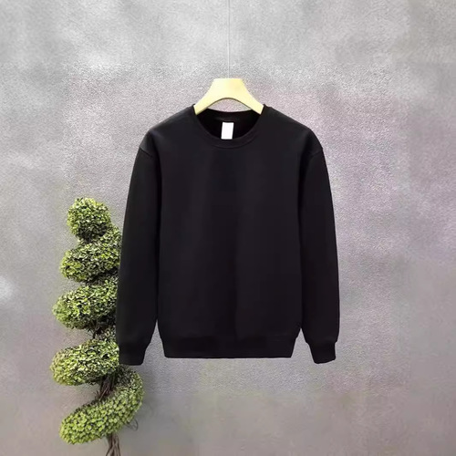 Men's Spring and Autumn Season Korean Style Trendy Loose Round Neck Solid Color Long Sleeve T-Shirt Compatible Casual Top