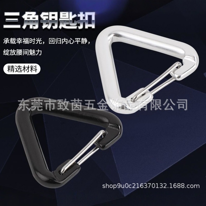 No. 4 Triangular Carabiner with an Inner Width of 3cm Special-Shaped Steel Wire Buckle Webbing Accessories Aluminum Hook with Logo