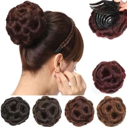 Wig hair bag, flower bud hair accessories, clip-type nine-flower ball head hair curler, five-color hair ring