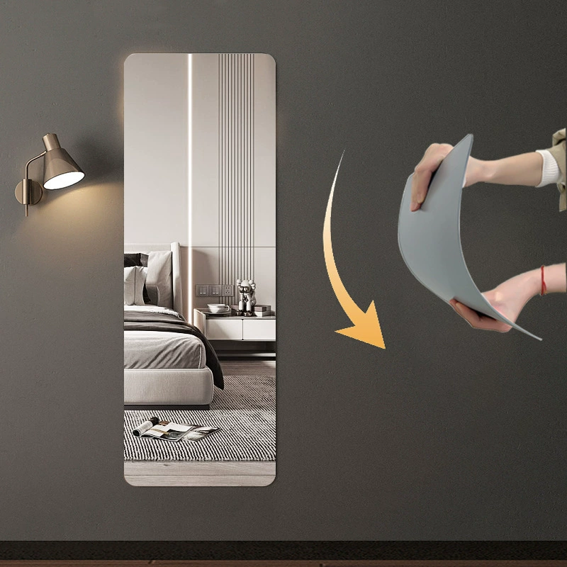 Акриловое зеркало, самоклеящаяся мягкая зеркальная наклейка, домашний гардероб, настенное зеркало, зеркало высокой четкости, туалетное зеркало