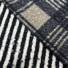 现货双面圈圈呢条纹格子印花 羊绒 颗粒毛呢服装家纺玩具箱包面料