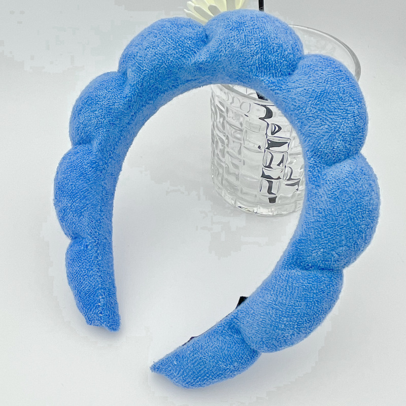 28g Weight Spa Headband Hair Accessories Type Cute Simple Style Women'S Solid Color Sponge Spa Headband
