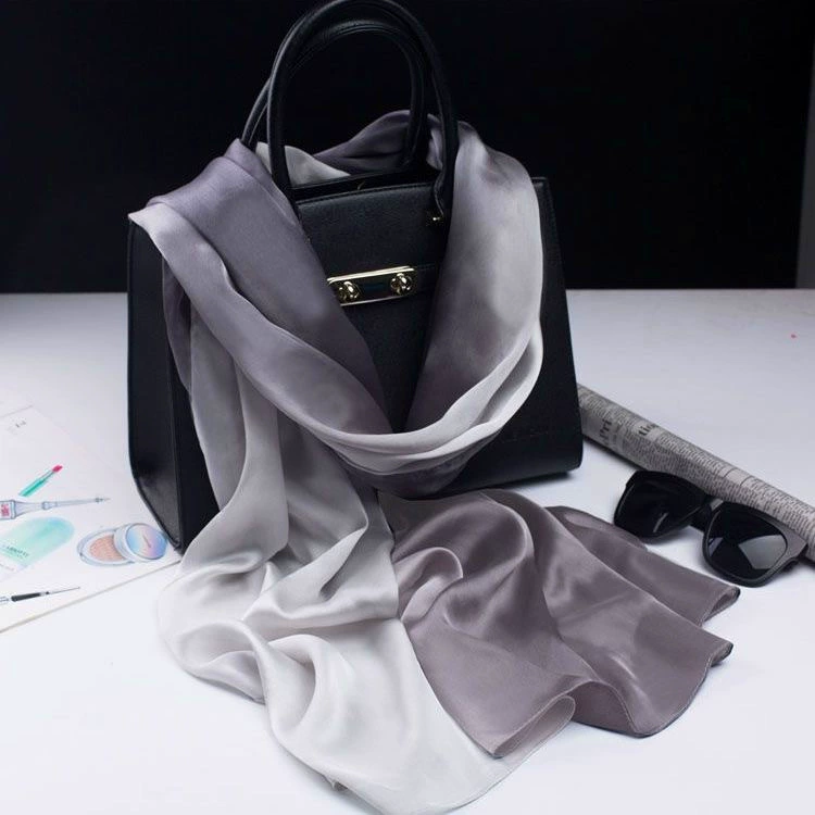 Silk universal long cloak, scarf, gradient, wholesale