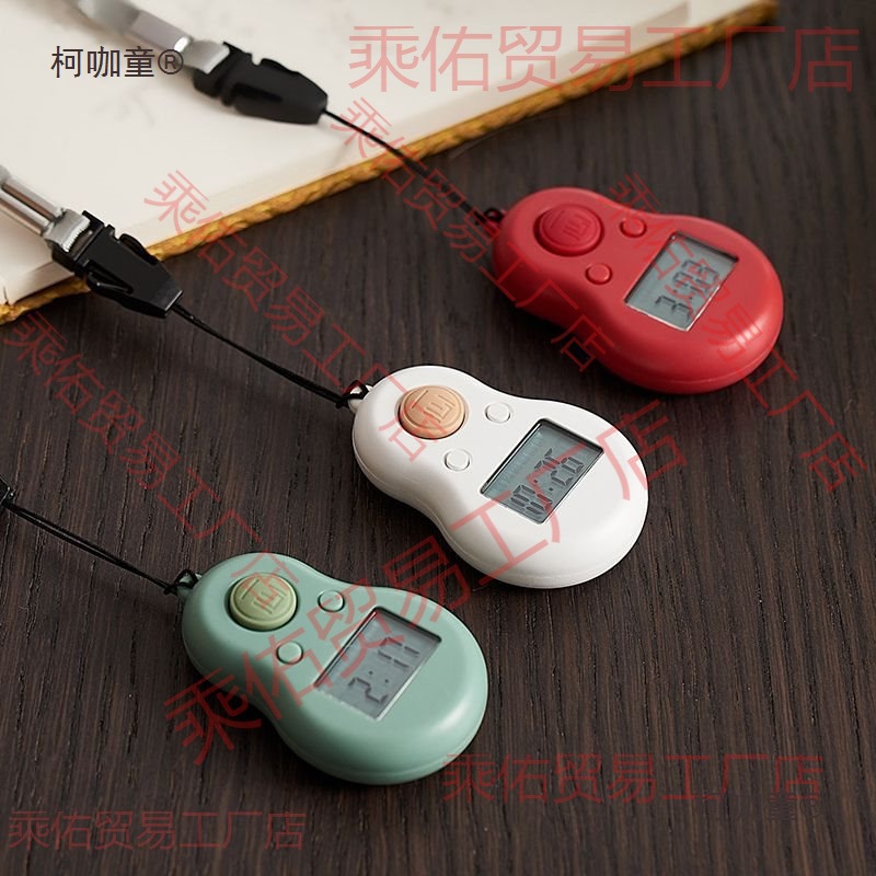 一心新款手动夜光念数计数器挂脖电子数显可看时间随身点数麦太保